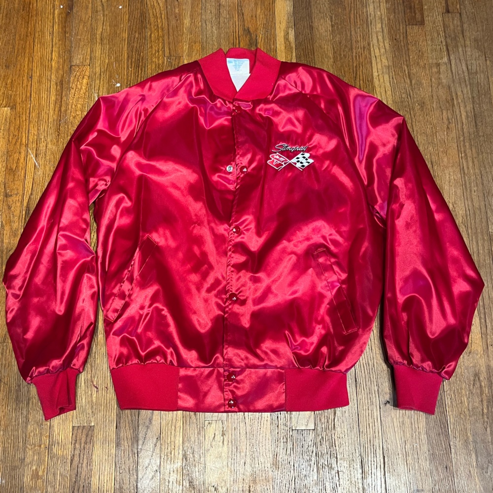Vintage 80s-90s Corvette StingRay Bomber Jacket Made in USA Size M